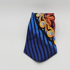 Rare Rush Limbaaug + no boundaries Blue Autumn Leaves Silk Tie